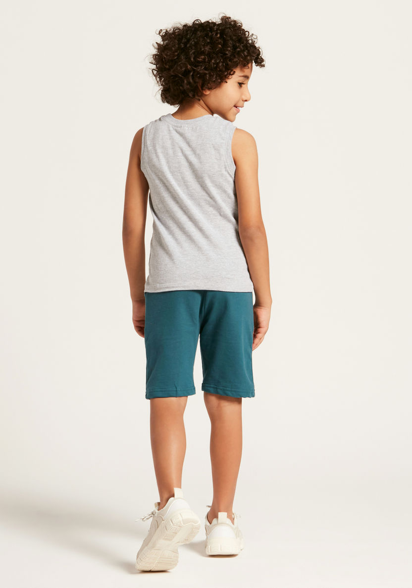 Juniors Print Shorts with Elasticated Waistband and Pockets-Shorts-image-3