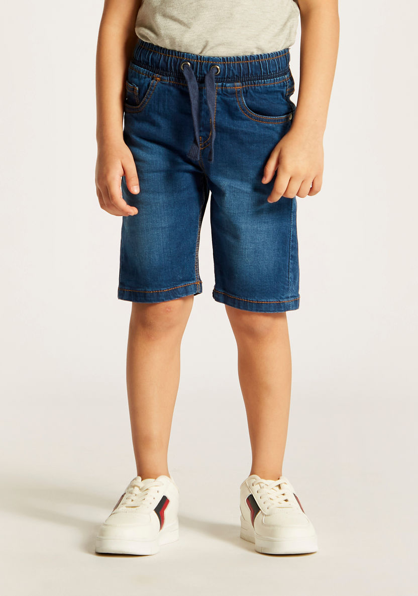 Juniors Regular Fit Denim Shorts-Shorts-image-1