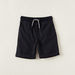 Juniors Solid Woven Shorts with Pockets and Drawstring Waistband-Shorts-thumbnail-0