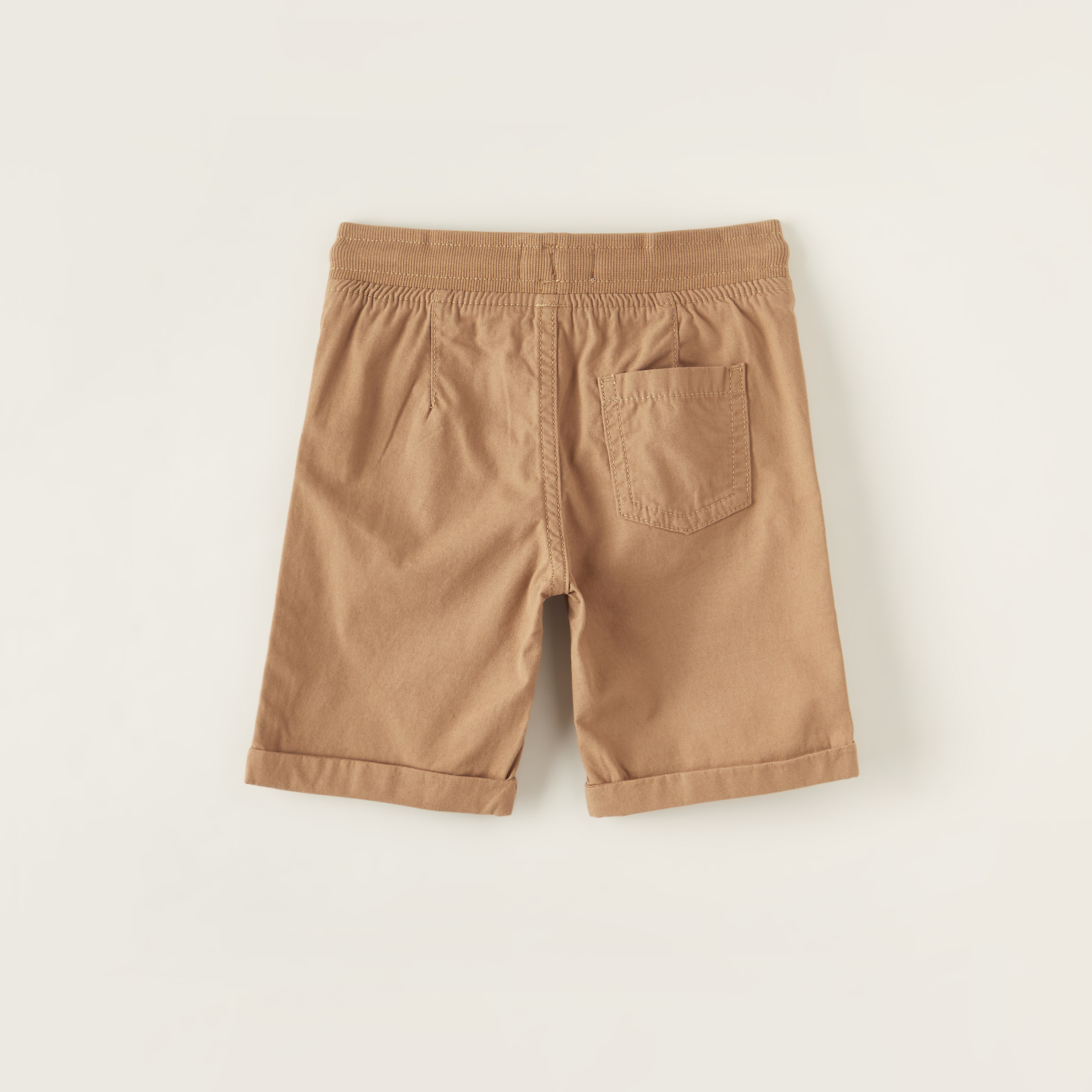 Juniors Solid Woven Shorts with Pockets and Drawstring Waistband-baby-boys-clothing-bottoms-shorts-image-3