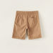 Juniors Solid Woven Shorts with Pockets and Drawstring Waistband-Shorts-thumbnailMobile-2