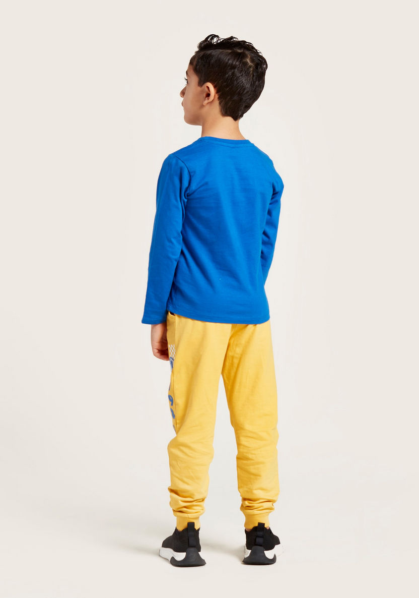Juniors Printed Round Neck T-shirt and Jog Pants Set-Clothes Sets-image-4