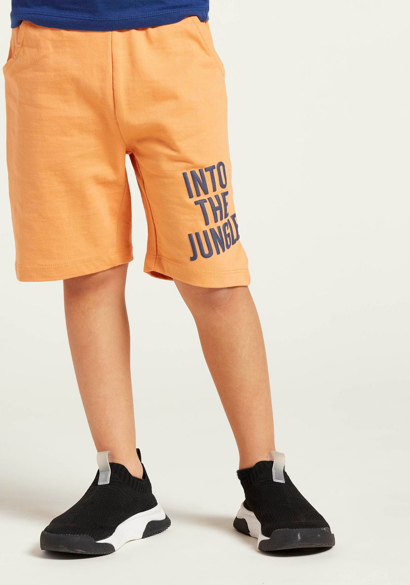 Juniors 3-Piece Graphic Print Round Neck T-shirt and Shorts Set-Clothes Sets-image-3