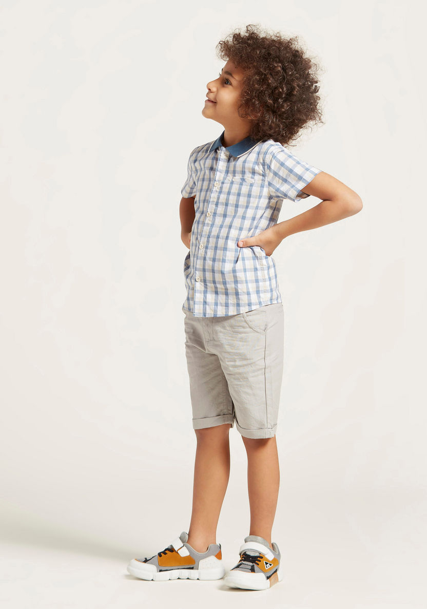 Juniors Checked Shirt with Short Sleeves and Pocket-Shirts-image-1