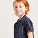 Juniors Chequered Shirt with Short Sleeves and Spread Collar-Shirts-thumbnail-2