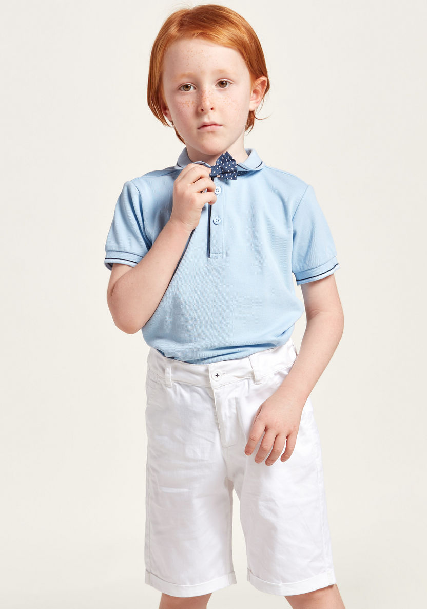 Juniors Solid Polo T-shirt and Shorts Set-Clothes Sets-image-1