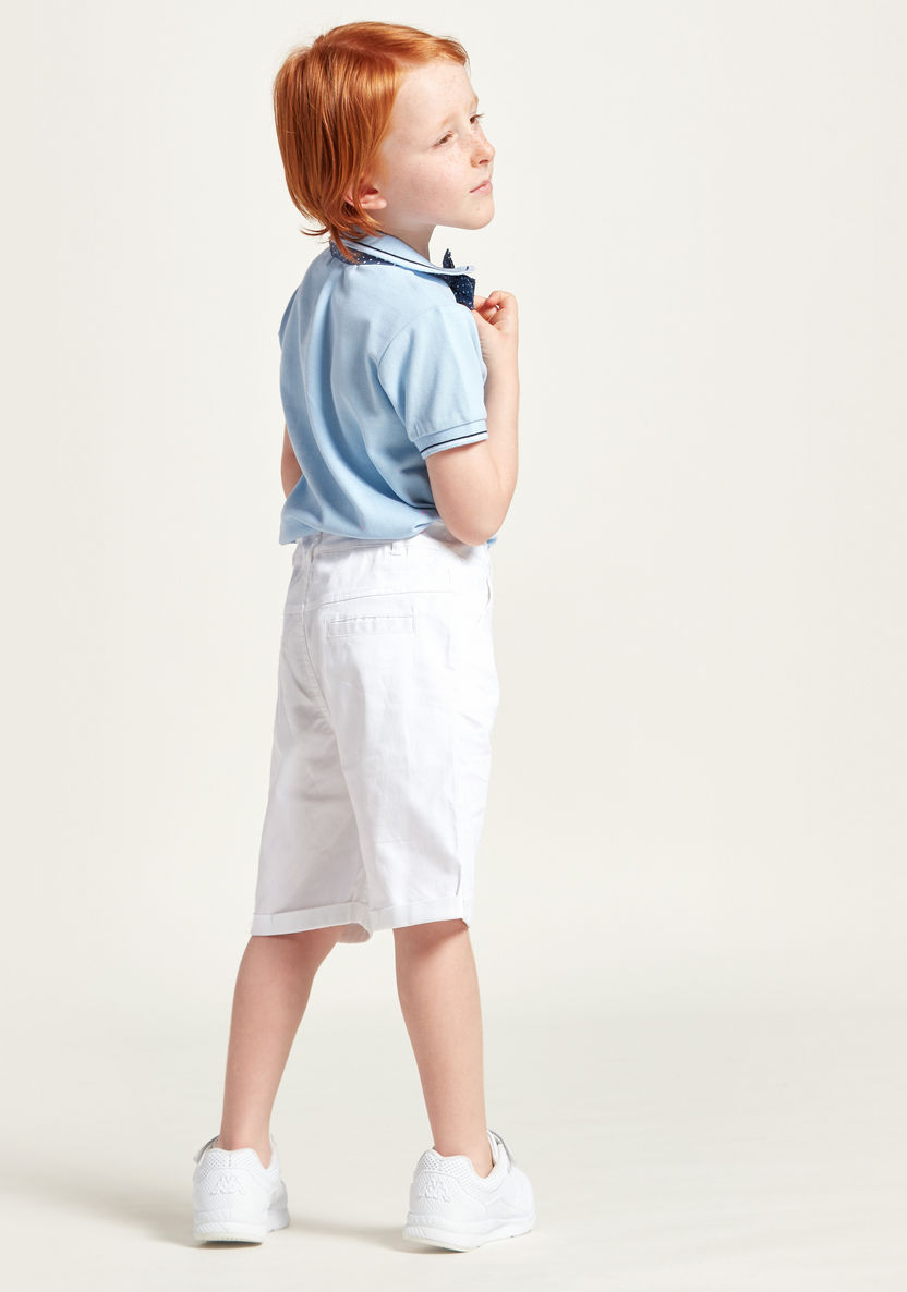 Juniors Solid Polo T-shirt and Shorts Set-Clothes Sets-image-3