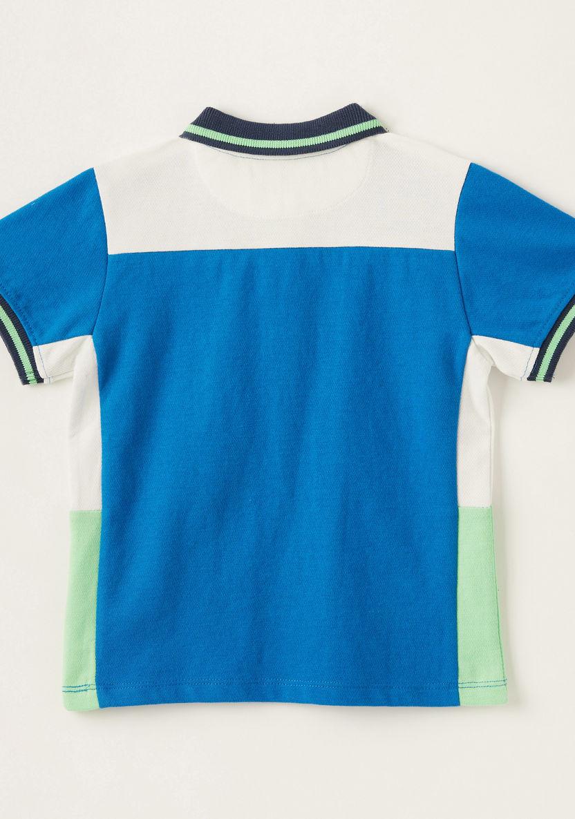 Juniors Solid Polo T-shirt with Tipping Detail and Short Sleeves-T Shirts-image-2