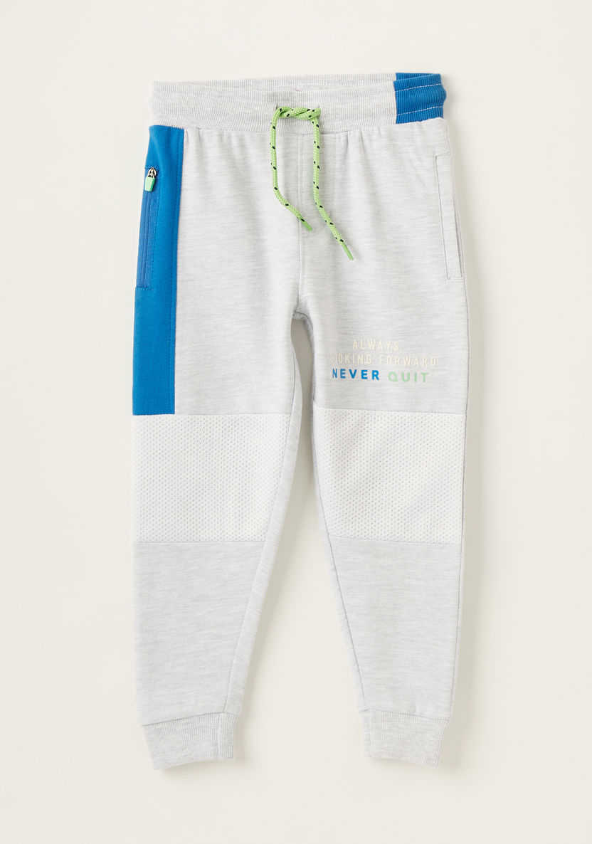 Juniors Textured Jog Pants with Drawstring Closure-Joggers-image-0