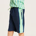 Juniors Striped Round Neck T-shirt and Shorts Set-Clothes Sets-thumbnail-2