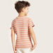 Eligo Striped T-shirt with Henley Neck and Short Sleeves-T Shirts-thumbnail-3