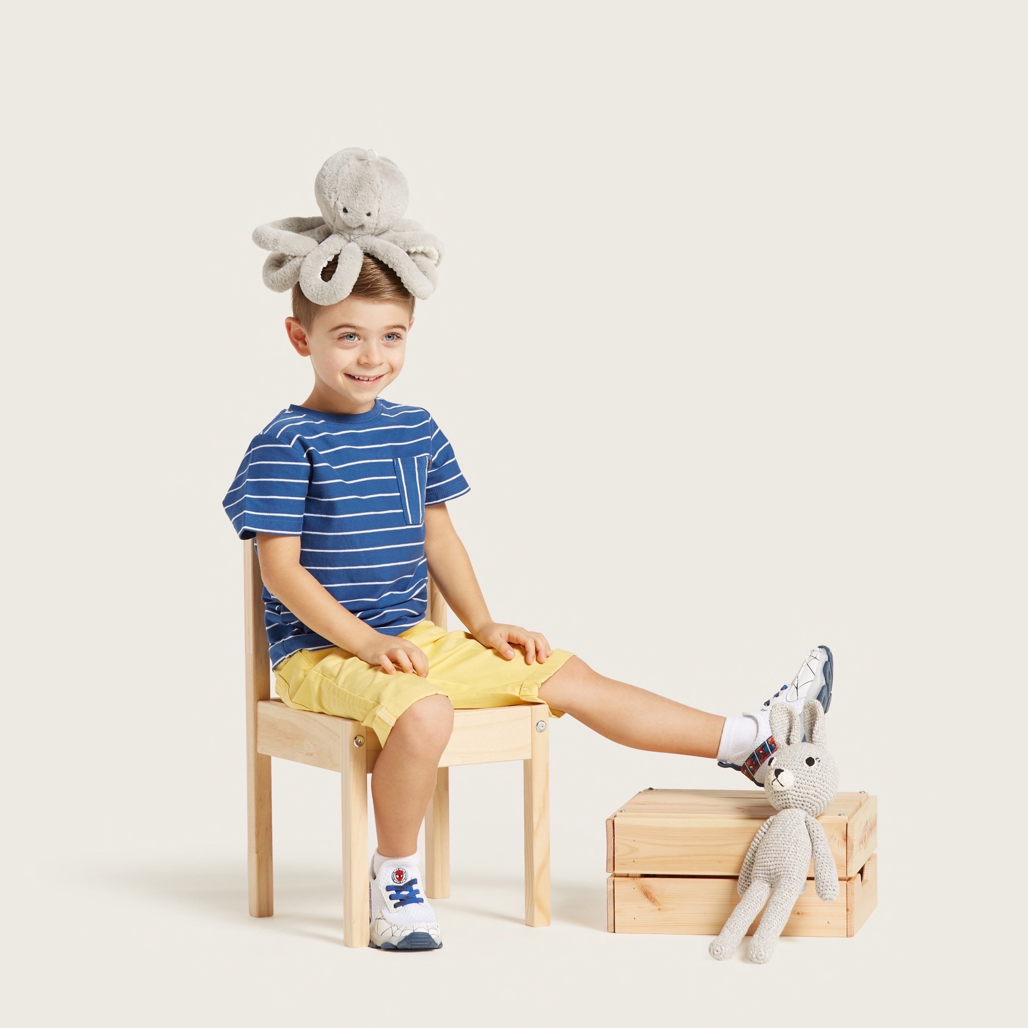 Eligo Striped Round Neck T-shirt with Short Sleeves-boys-clothing-tshirtsandpolos-image-1