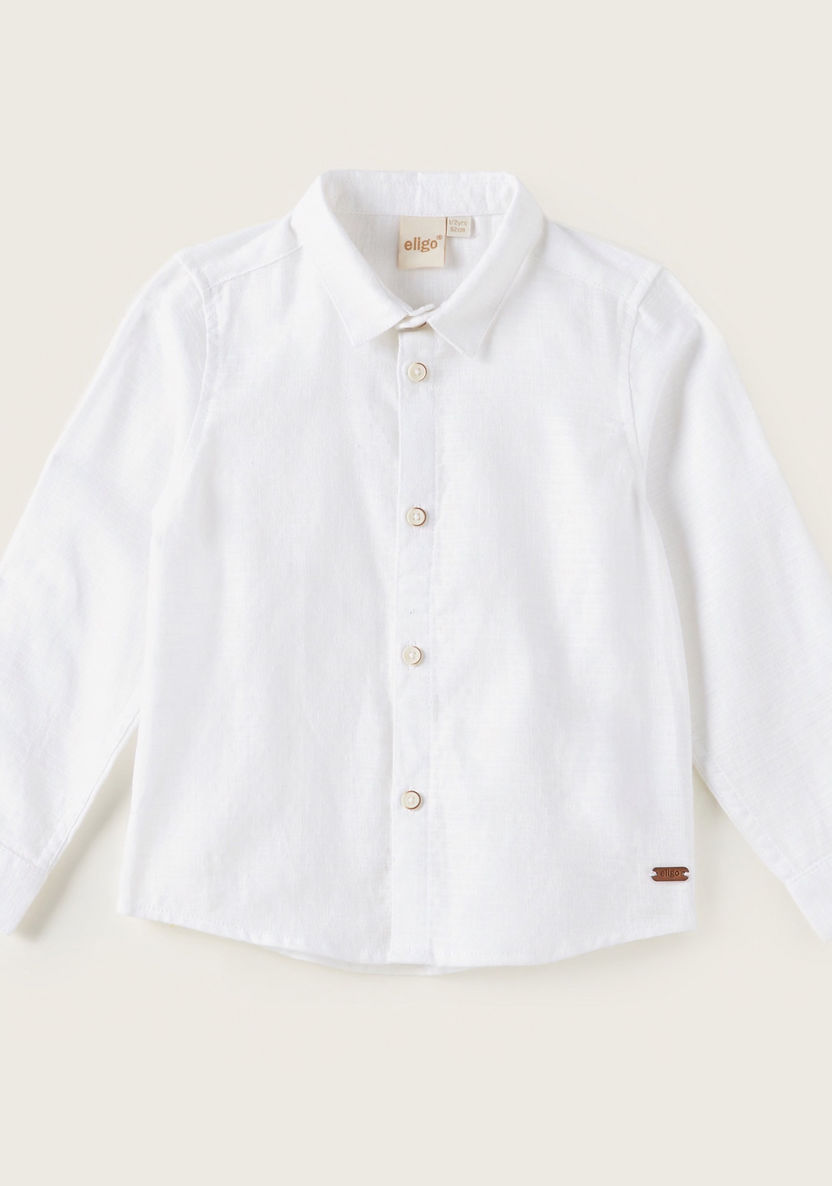 Eligo Solid Shirt with Long Sleeves and Spread Collar-Shirts-image-0