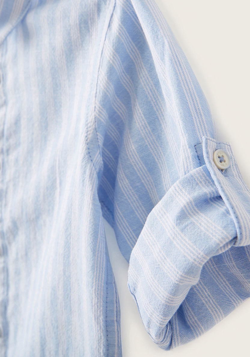 Eligo Striped Shirt with Long Sleeves and Collar-Shirts-image-1