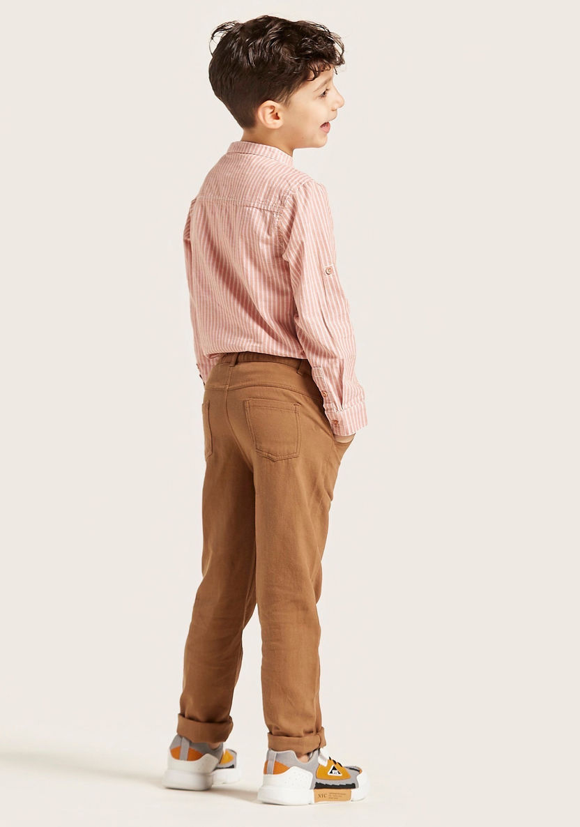 Eligo Woven Pants with Pockets and Button Closure-Pants-image-3