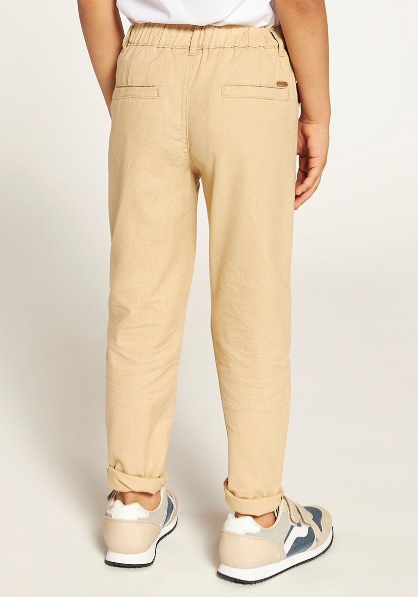 Eligo Solid Woven Pants with Drawstring Closure-Pants-image-3