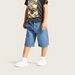 Solid Woven Shorts with Button Closure-Shorts-thumbnail-1