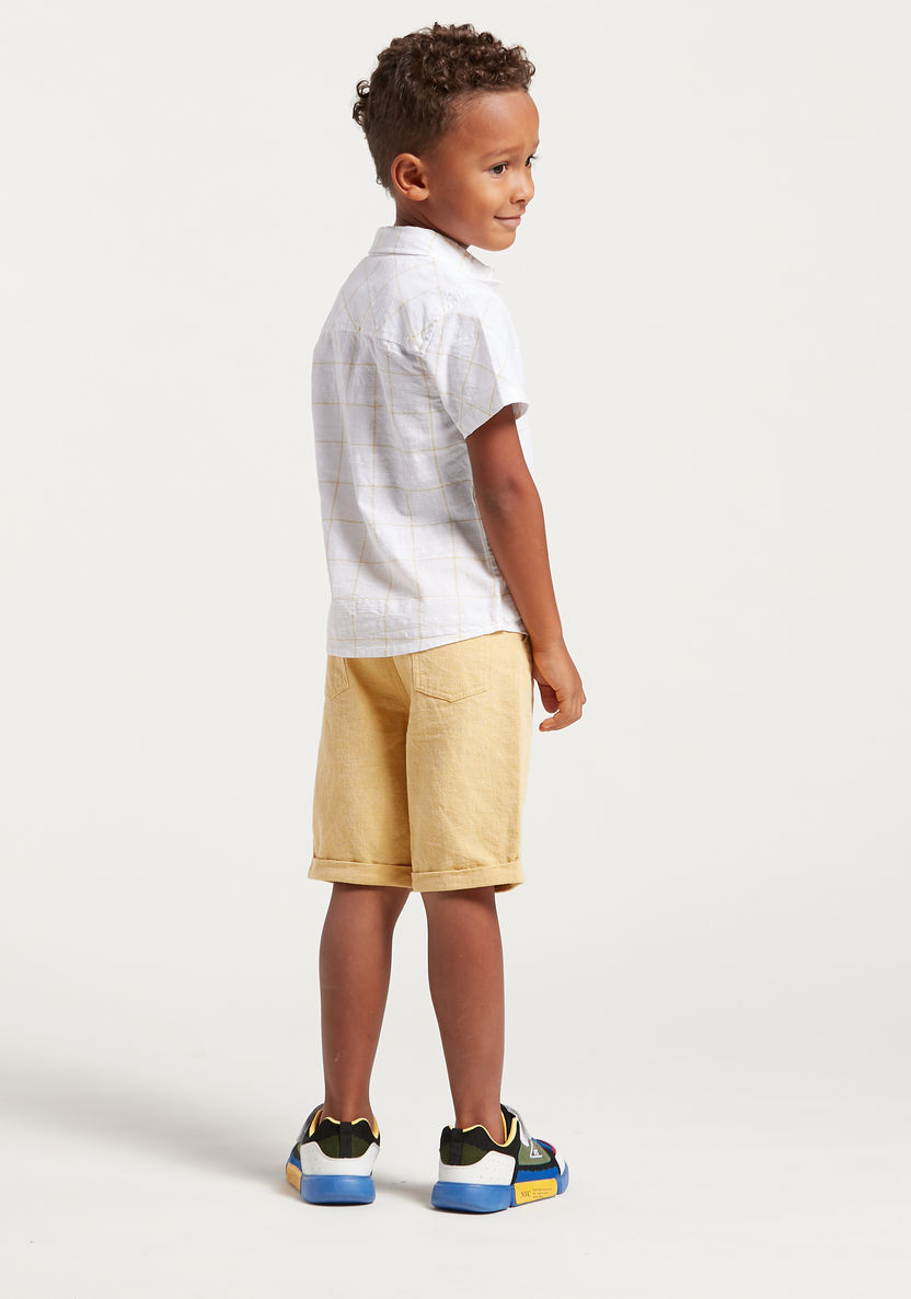 Solid Woven Shorts with Pockets and Tie-Up Waist-Shorts-image-3