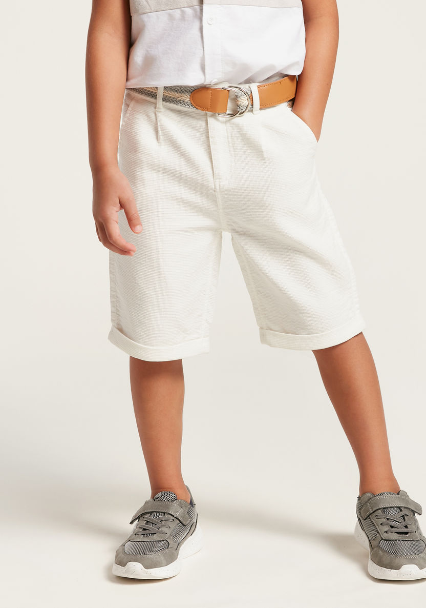 Textured Shorts with Pockets-Shorts-image-1