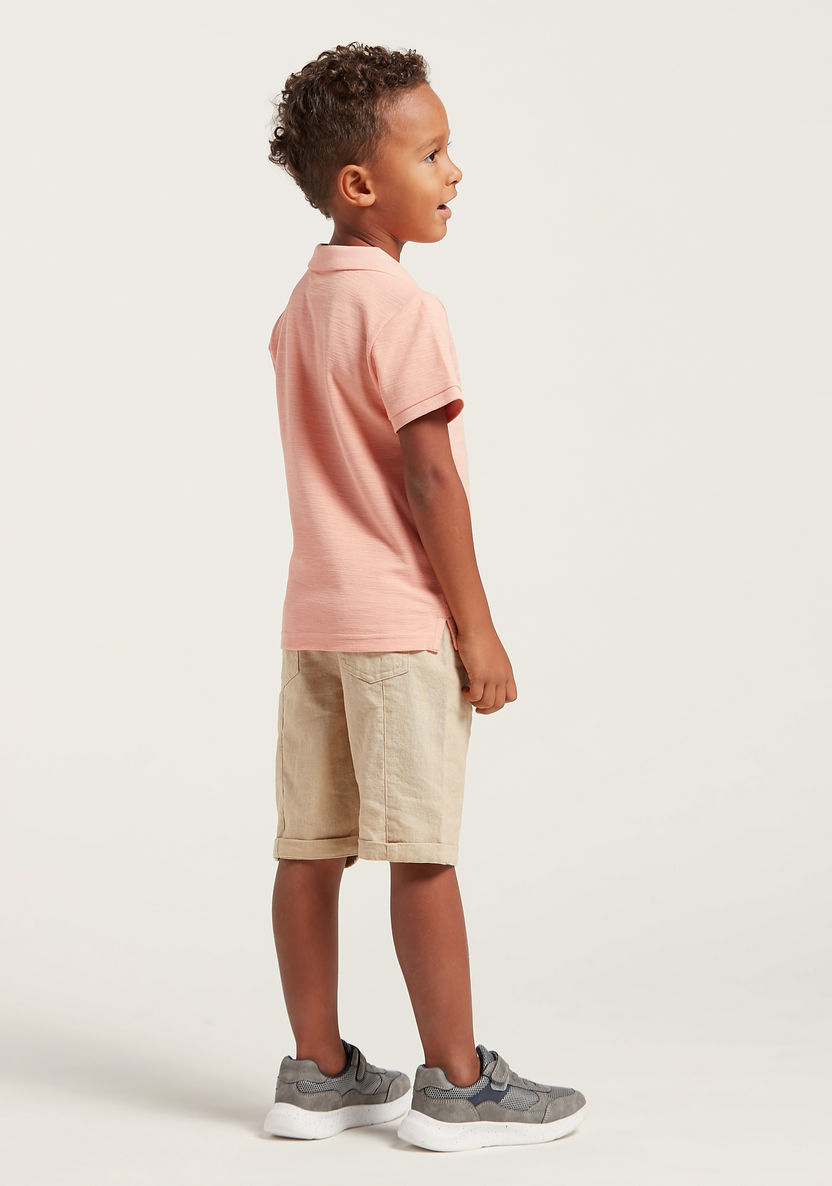 Eligo Solid Shorts with Pockets and Button Closure-Shorts-image-3