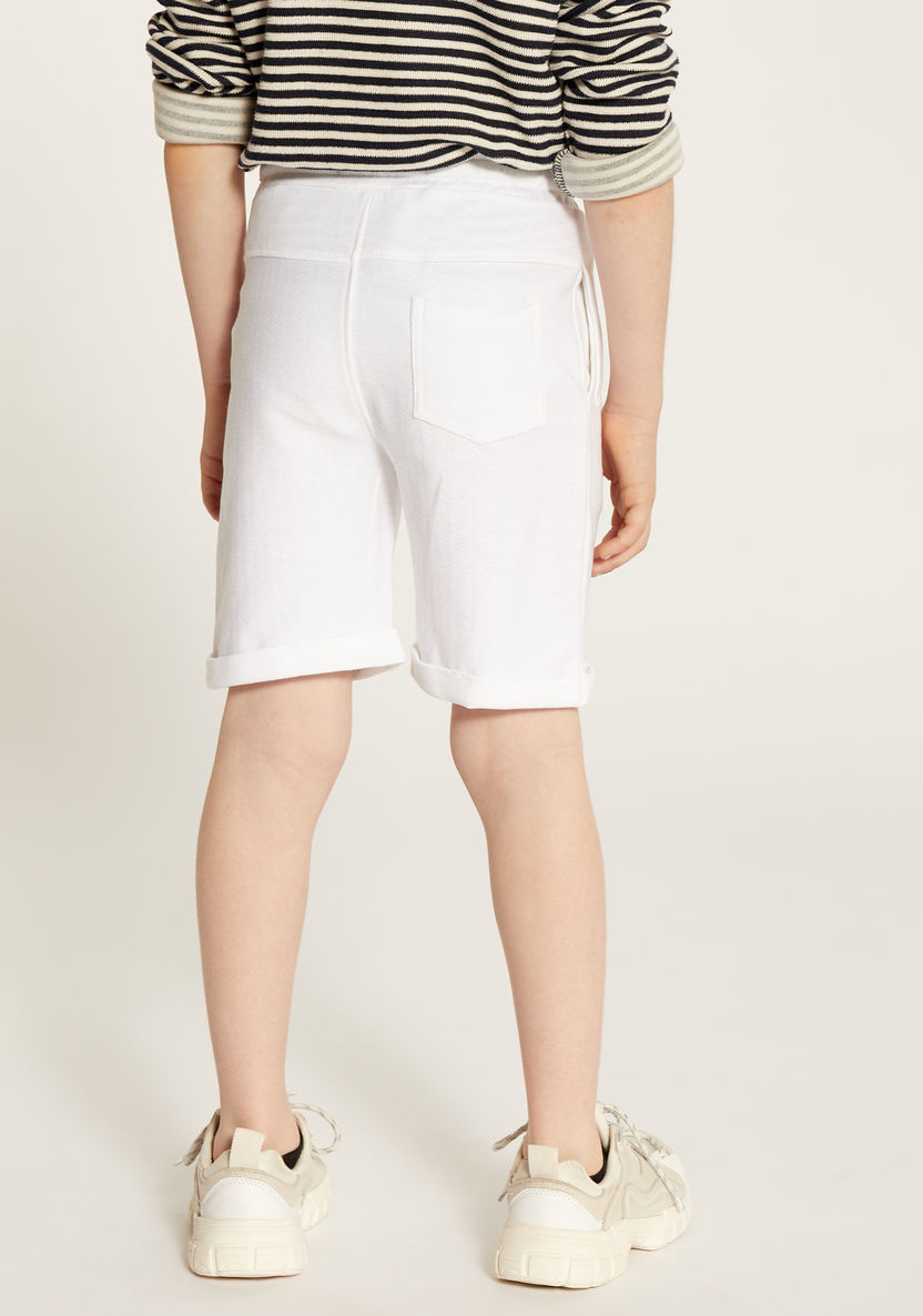 Eligo Solid Shorts with Pockets and Drawstring Closure-Shorts-image-3