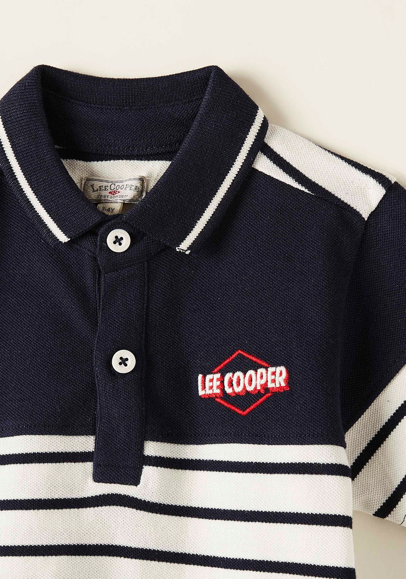 Lee Cooper Striped Polo T-shirt with Short Sleeves-T Shirts-image-1