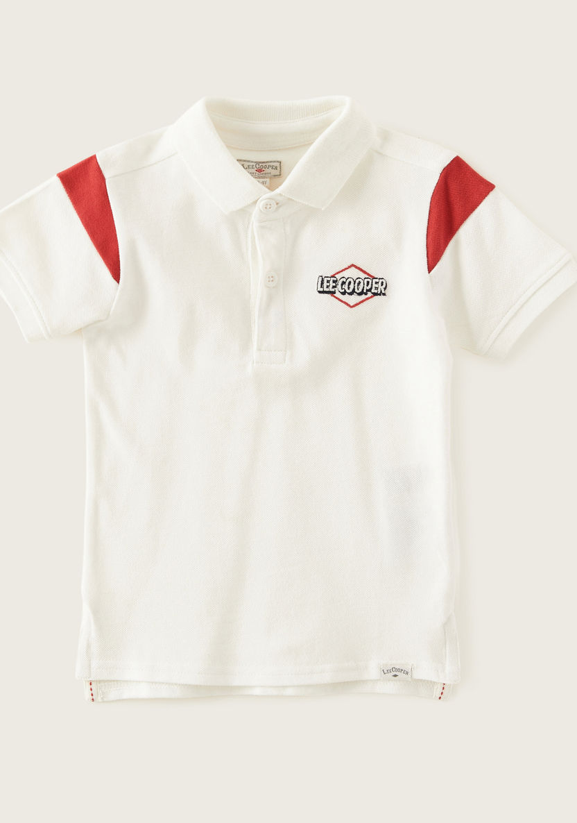 Lee Cooper Polo T-shirt with Short Sleeves and Button Closure-T Shirts-image-0