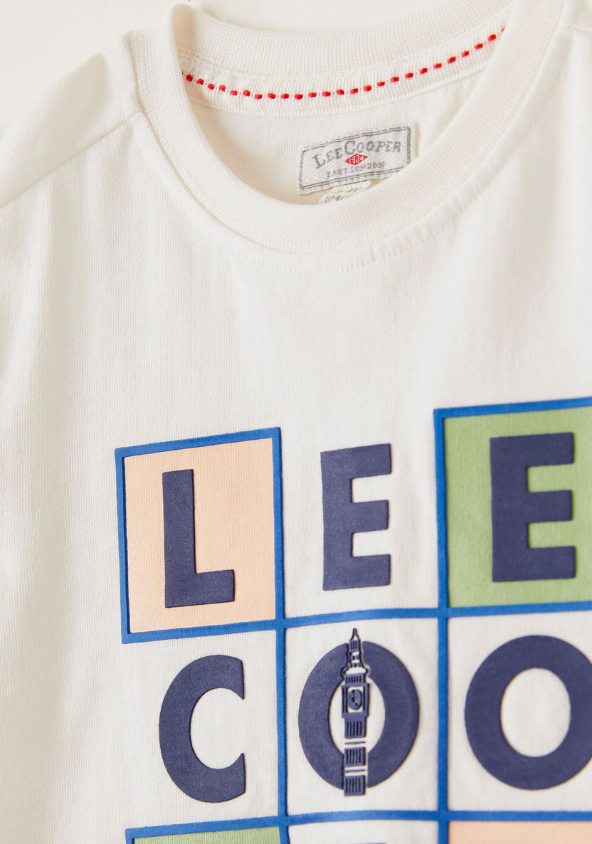 Lee Cooper Graphic Print T-shirt with Short Sleeves-T Shirts-image-1