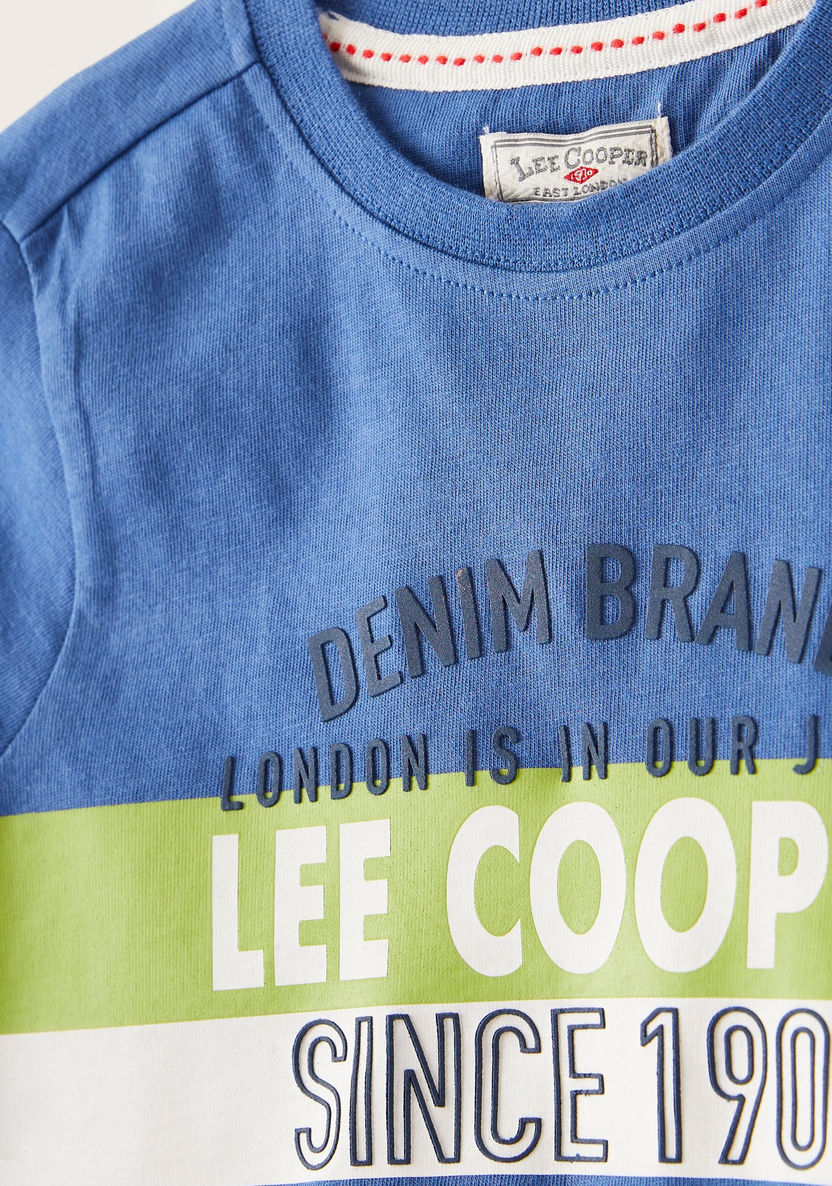 Lee Cooper Graphic Print T-shirt with Round Neck and Short Sleeves-T Shirts-image-1