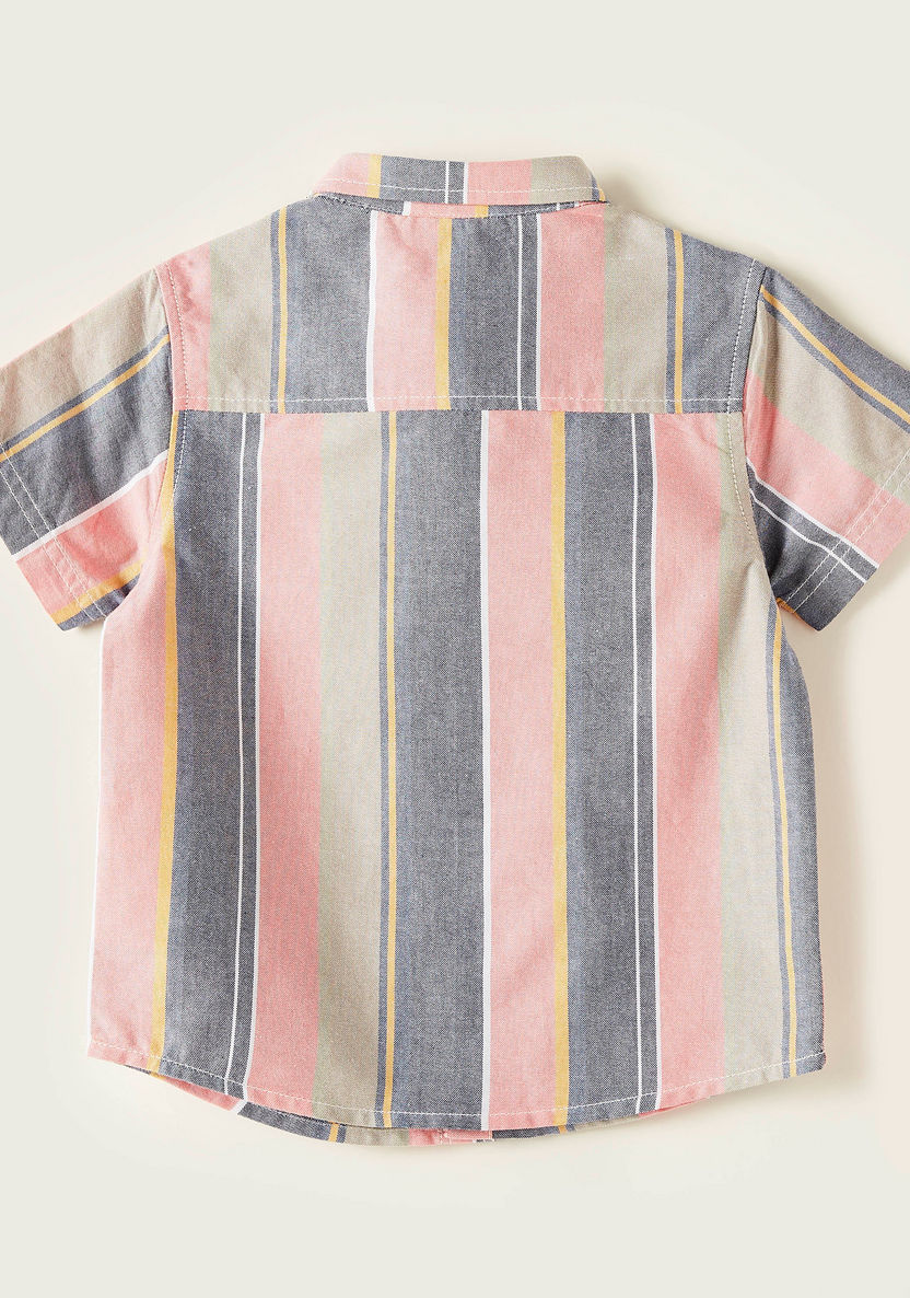 Lee Cooper Striped Short Sleeves Shirt with Pocket Detail-Shirts-image-2