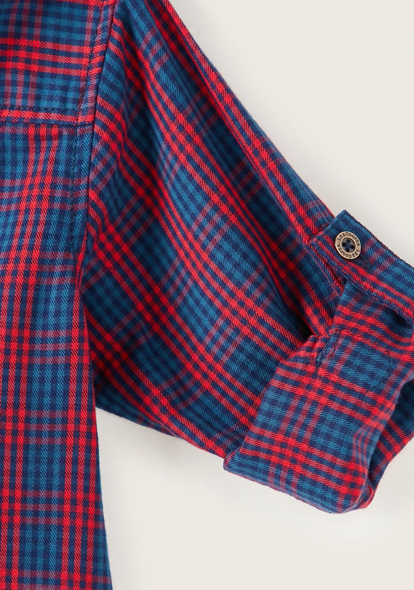 Lee Cooper Checked Shirt with Long Sleeves and Collar-Shirts-image-2
