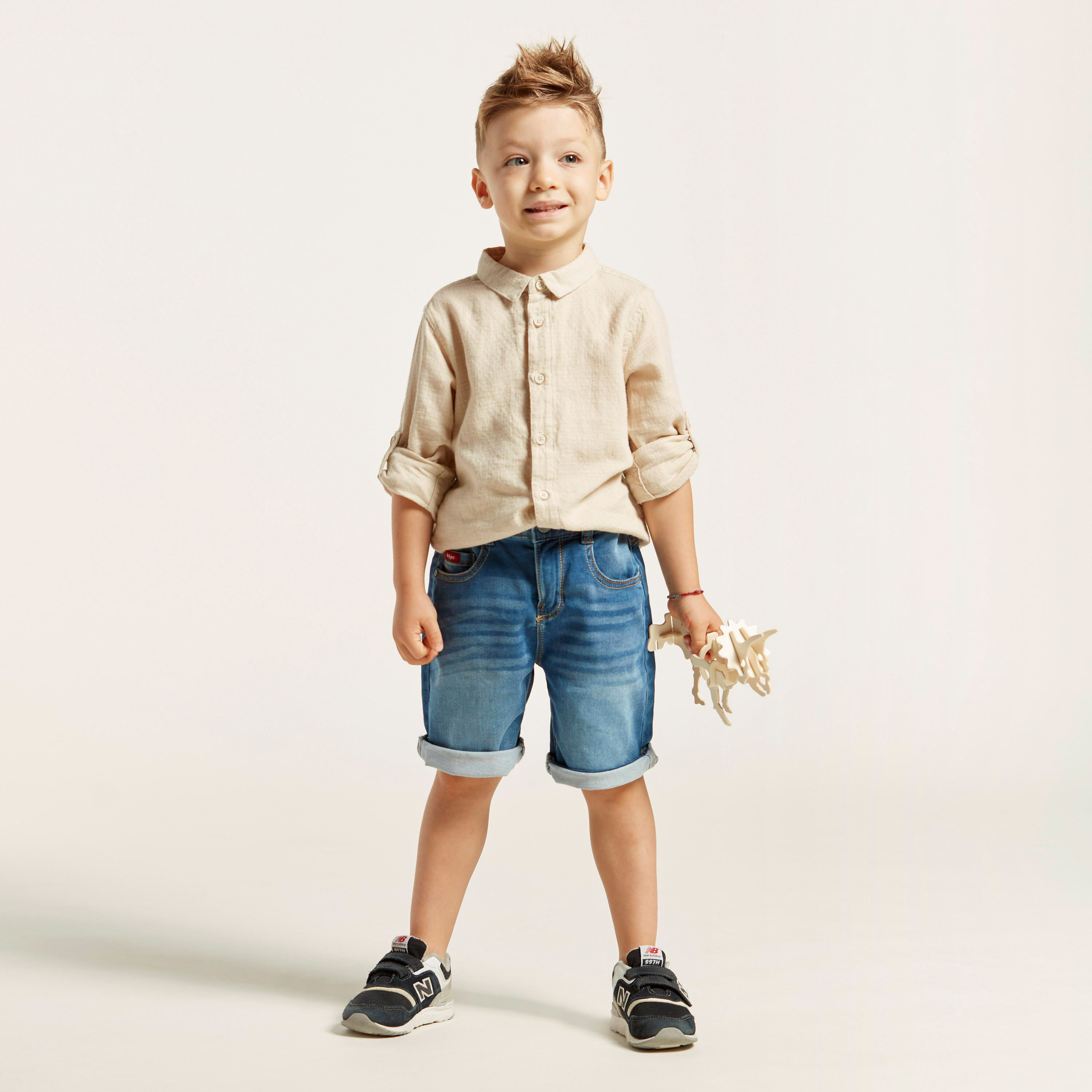 شورت دنيم بقصّة عادية من لي كوبر-baby-boys-clothing-bottoms-shorts-image-1