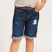 Lee Cooper Ripped Denim Shorts with Pockets and Button Closure-Shorts-thumbnail-2