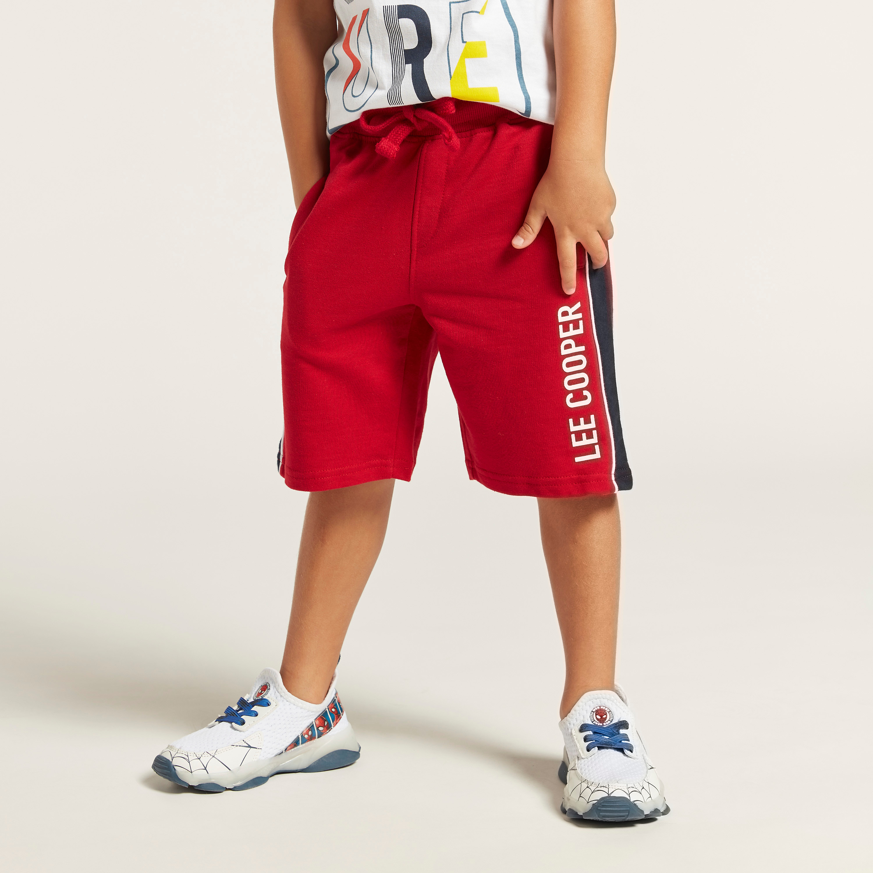 Lee Cooper Printed Knit Shorts with Drawstring and Pocket Detail-baby-boys-clothing-bottoms-shorts-image-2