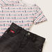 Lee Cooper All-Over Print T-shirt with Textured Denim Shorts-Clothes Sets-thumbnail-1