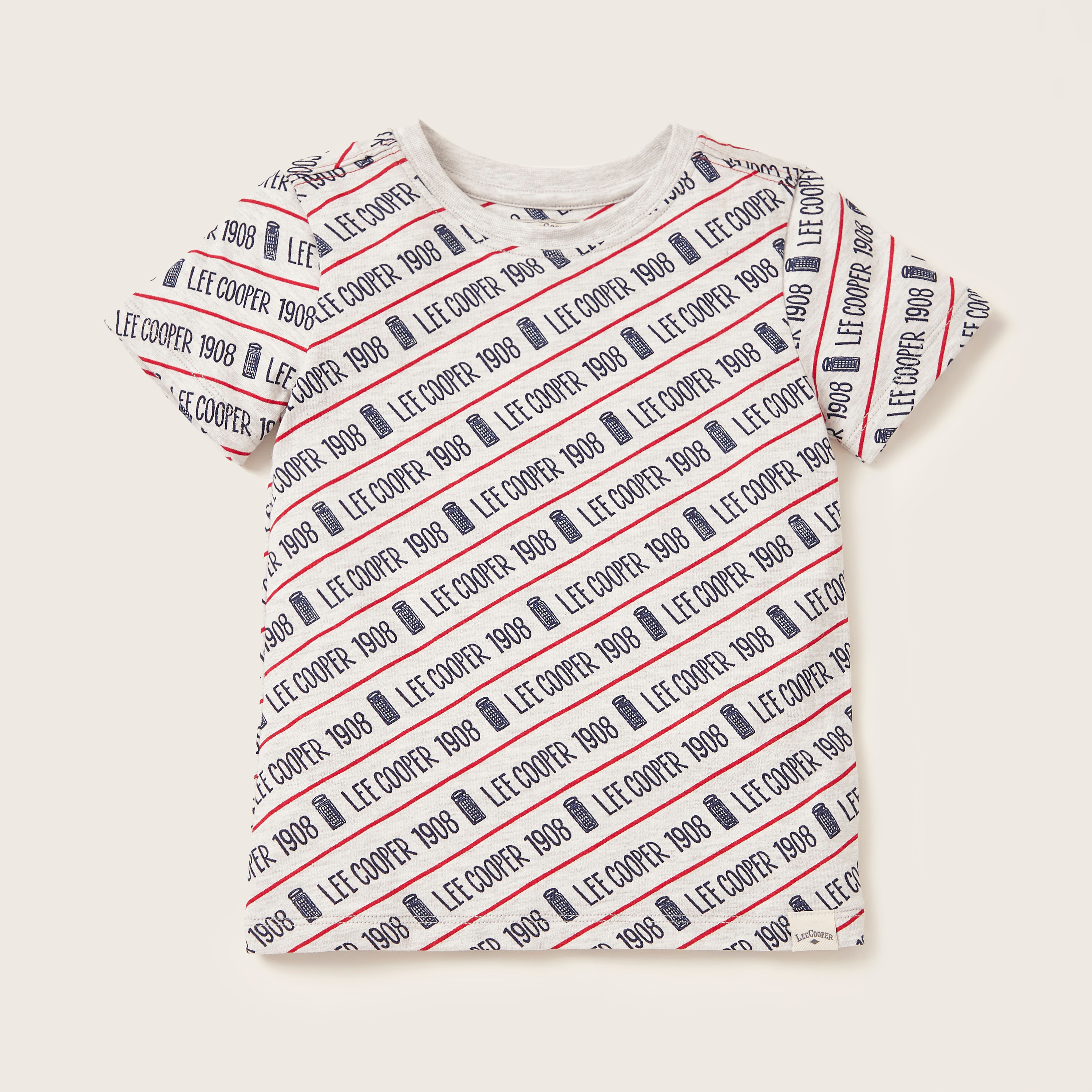 Lee Cooper All-Over Print T-shirt with Textured Denim Shorts-boys-clothing-setsandcoords-image-3