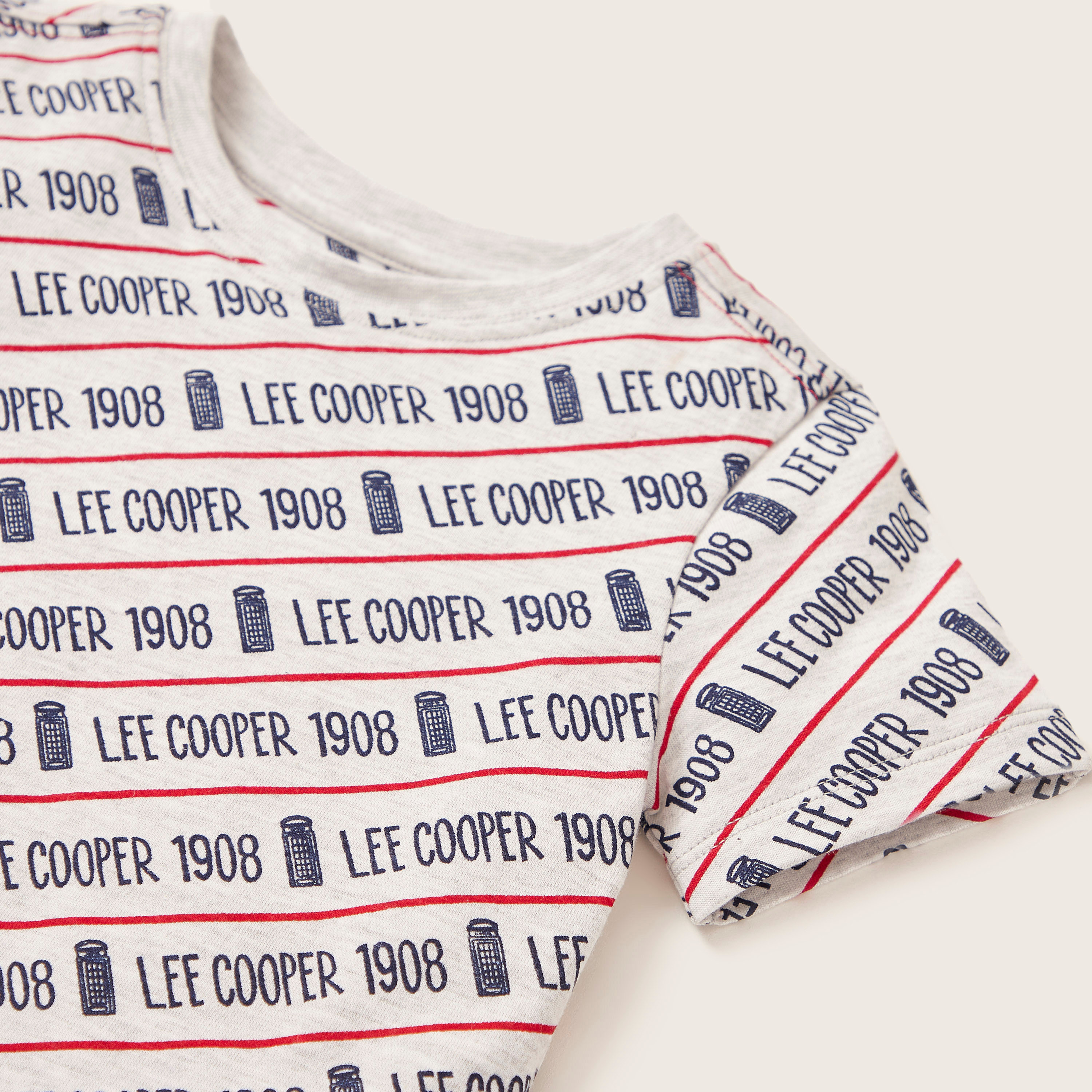 Lee Cooper All-Over Print T-shirt with Textured Denim Shorts-boys-clothing-setsandcoords-image-4