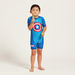 Captain America Print Swimsuit with Short Sleeves-Rompers%2C Dungarees and Jumpsuits-thumbnail-0