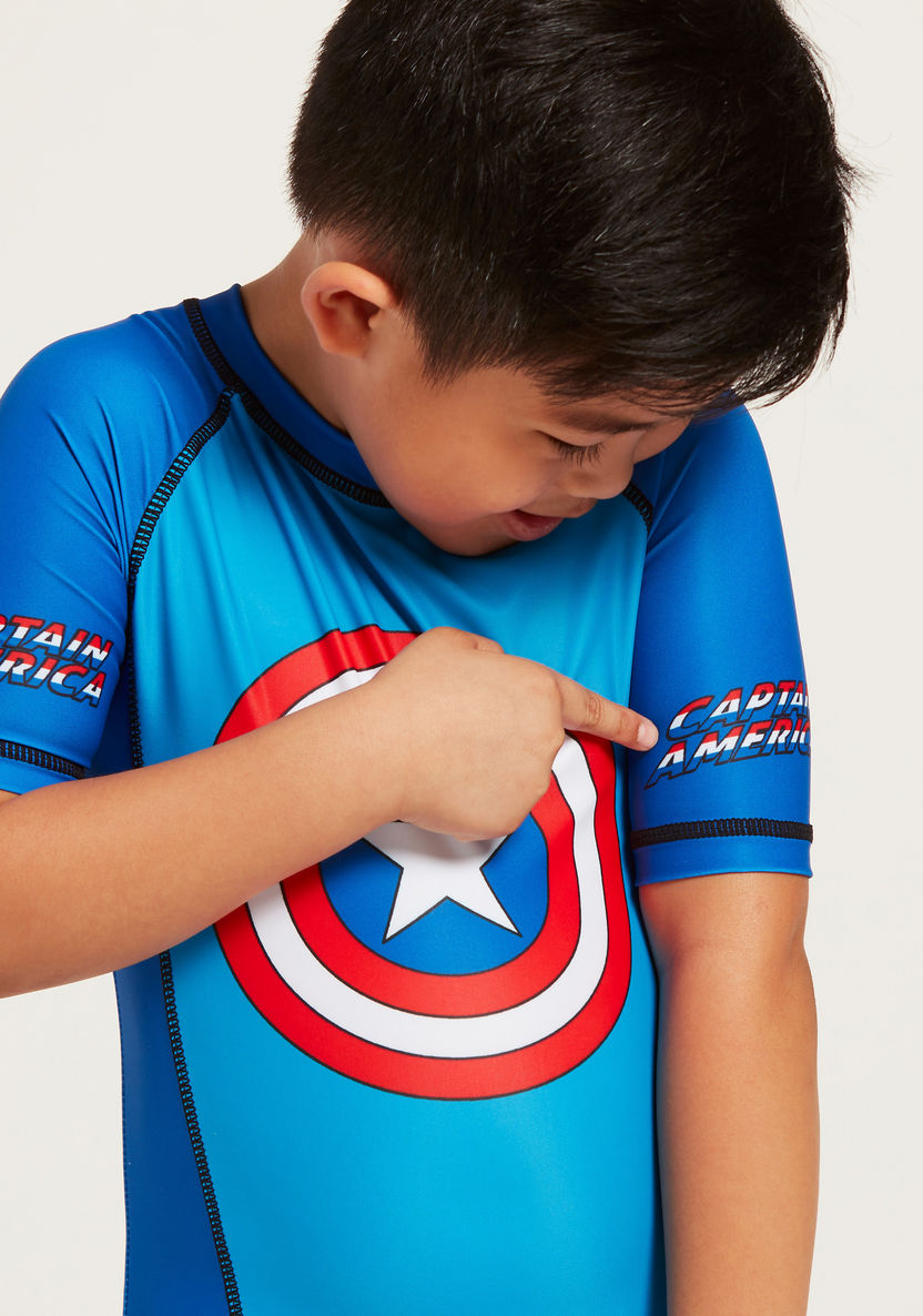 Captain America Print Swimsuit with Short Sleeves-Rompers%2C Dungarees and Jumpsuits-image-2