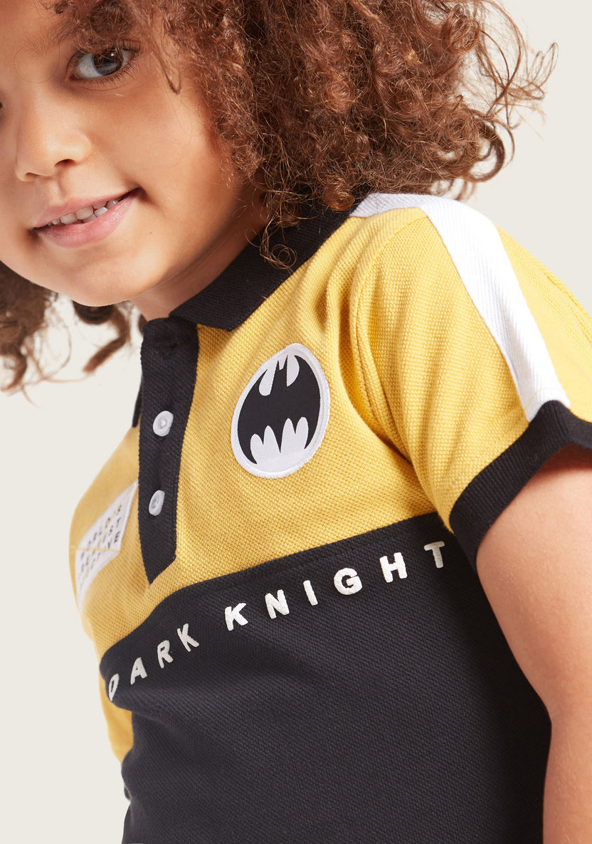 Batman Embroidered Detail Polo T-shirt with Short Sleeves-T Shirts-image-2