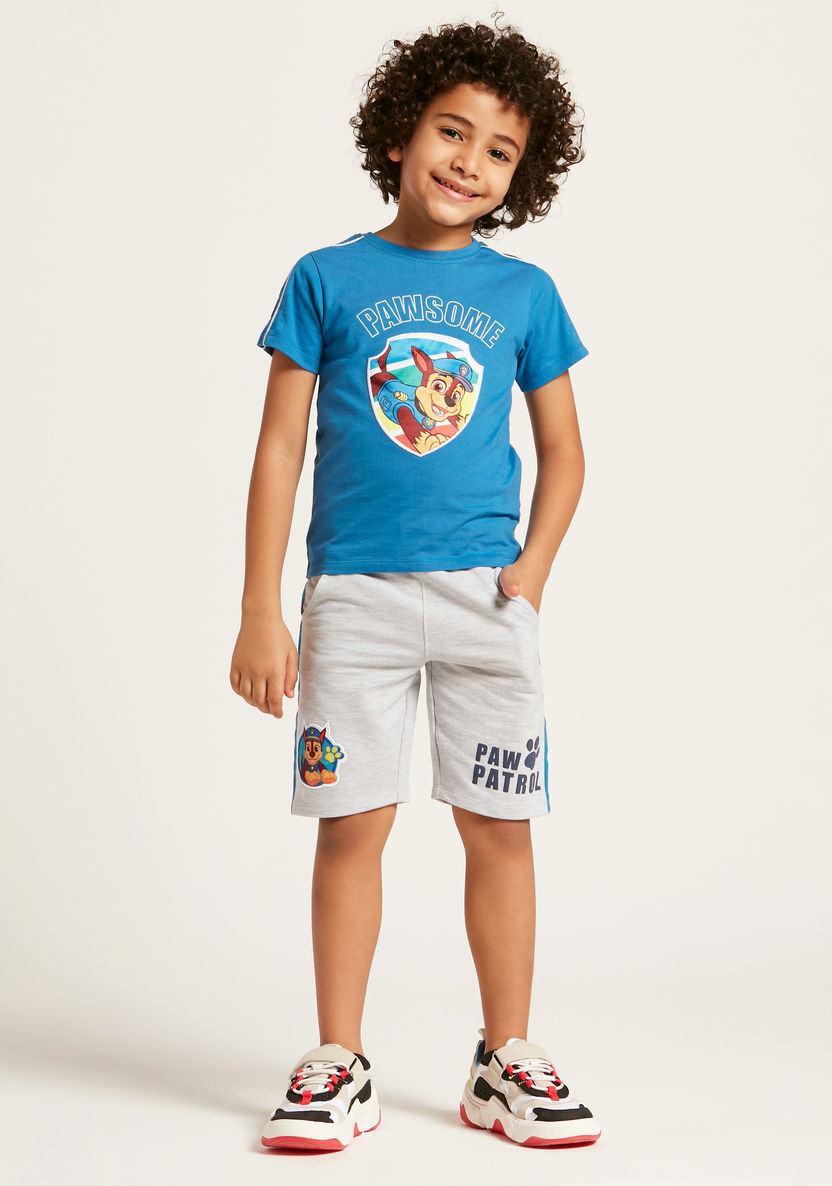 Printed Round Neck T-shirt and Shorts Set-Clothes Sets-image-0