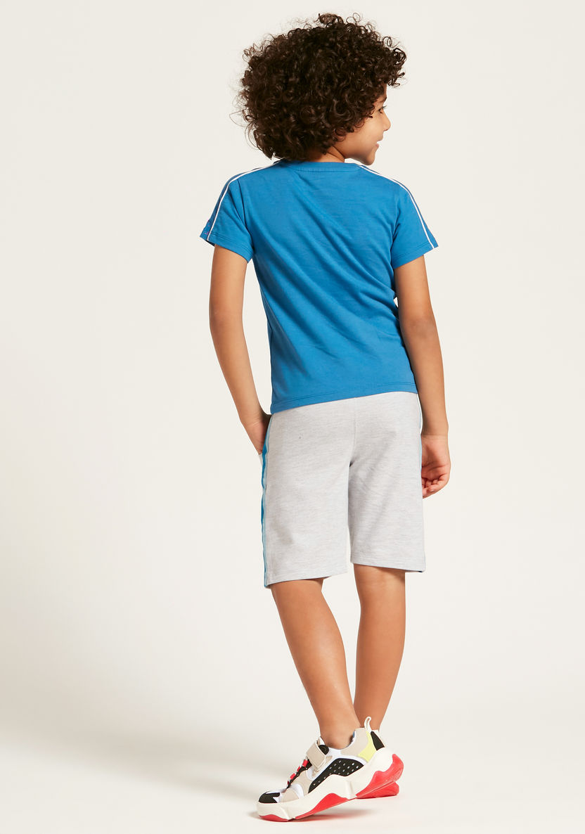 Printed Round Neck T-shirt and Shorts Set-Clothes Sets-image-3