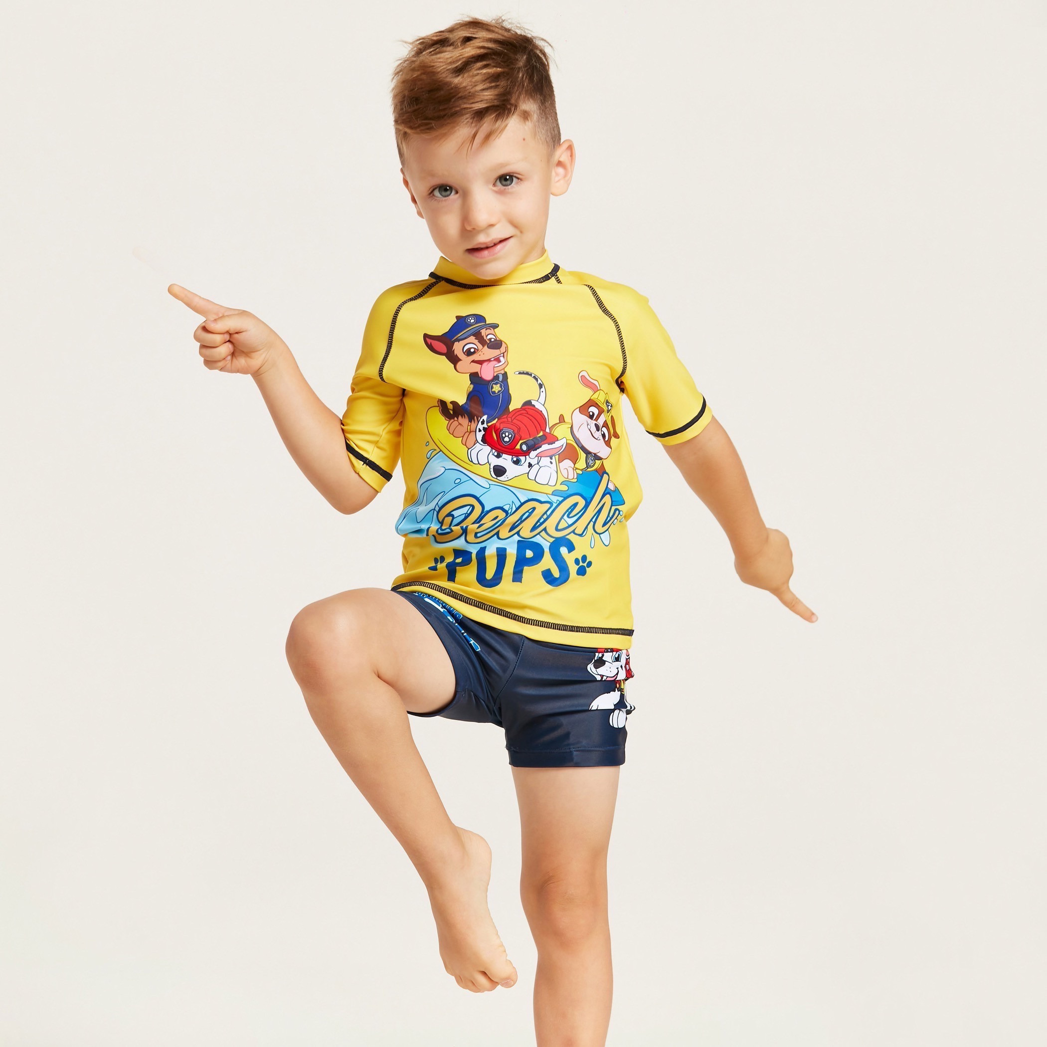 PAW Patrol Print Swim T-shirt and Shorts Set-baby-boys-clothing-swimwear-image-2