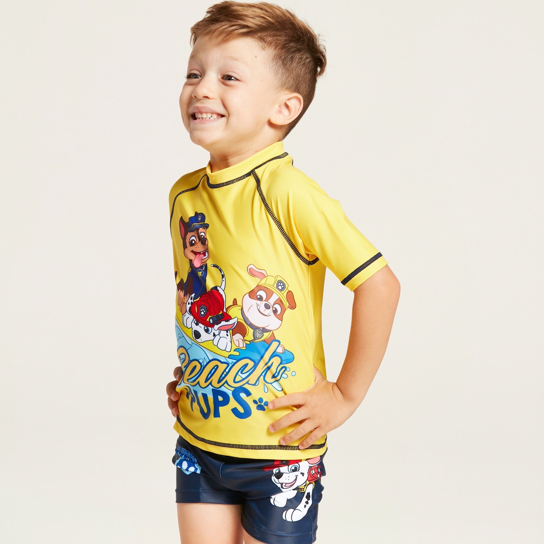 PAW Patrol Print Swim T-shirt and Shorts Set-baby-boys-clothing-swimwear-image-3