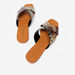 Celeste Women's Textured Slide Sandals with Cross Straps-Women%27s Flat Sandals-thumbnail-1