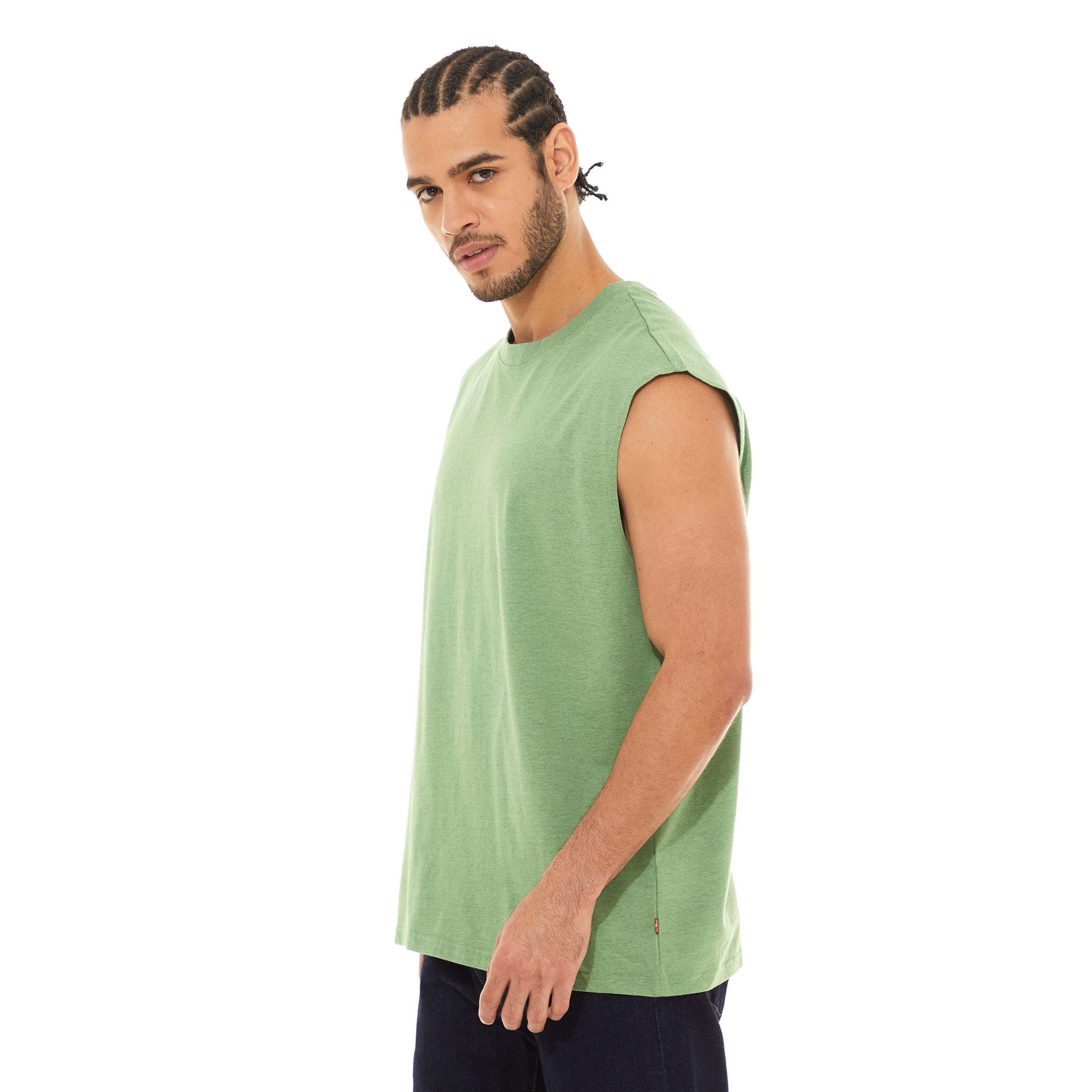 Levi's Men Green Plain Crew Neck Sleeveless Tank T-Shirt-men-clothing-tshirtsandpolos-tshirts-image-3