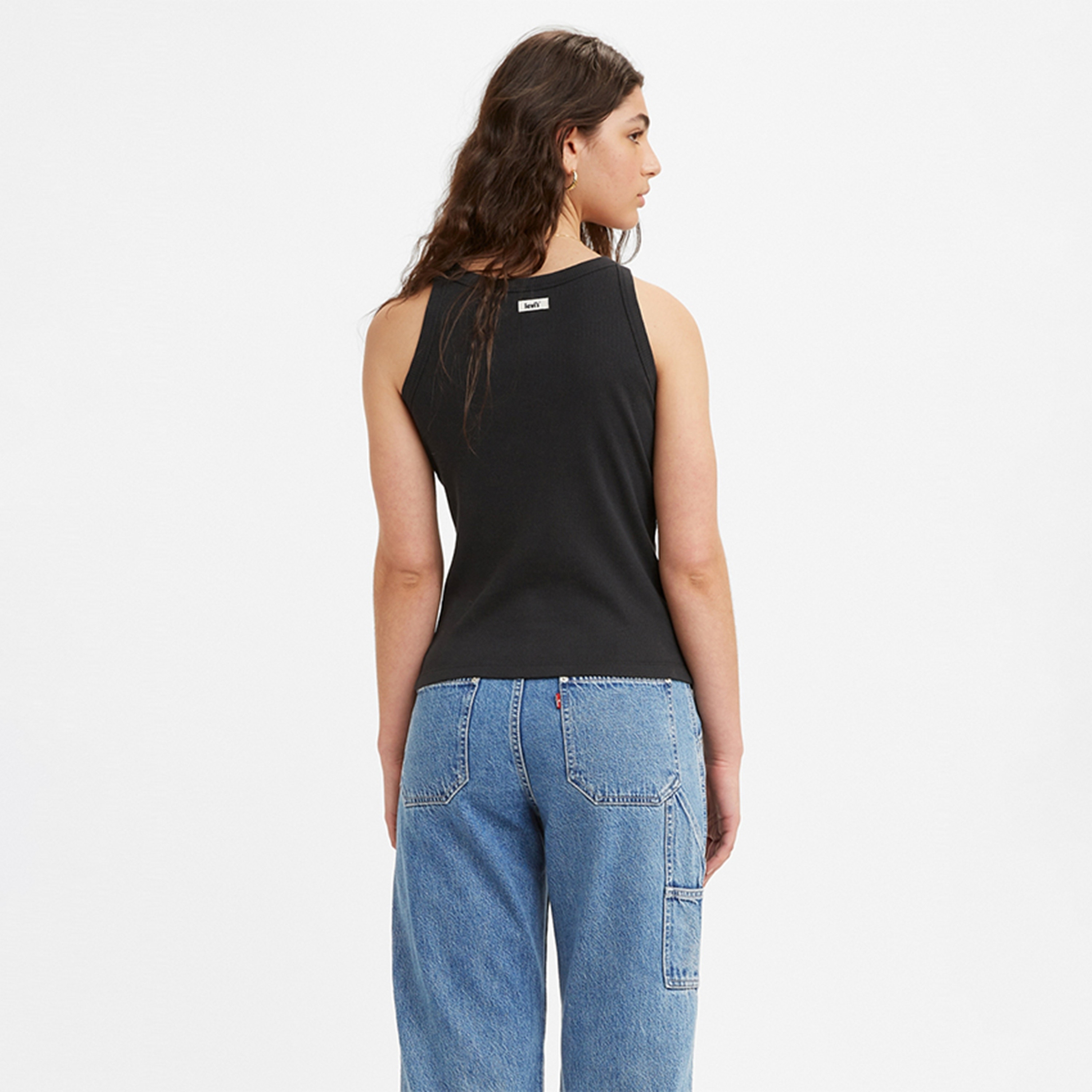 ليفايس بلوزة نسائية بدون أكمام بياقة دائرية وسادة ابيض-women-clothing-tshirts-image-3
