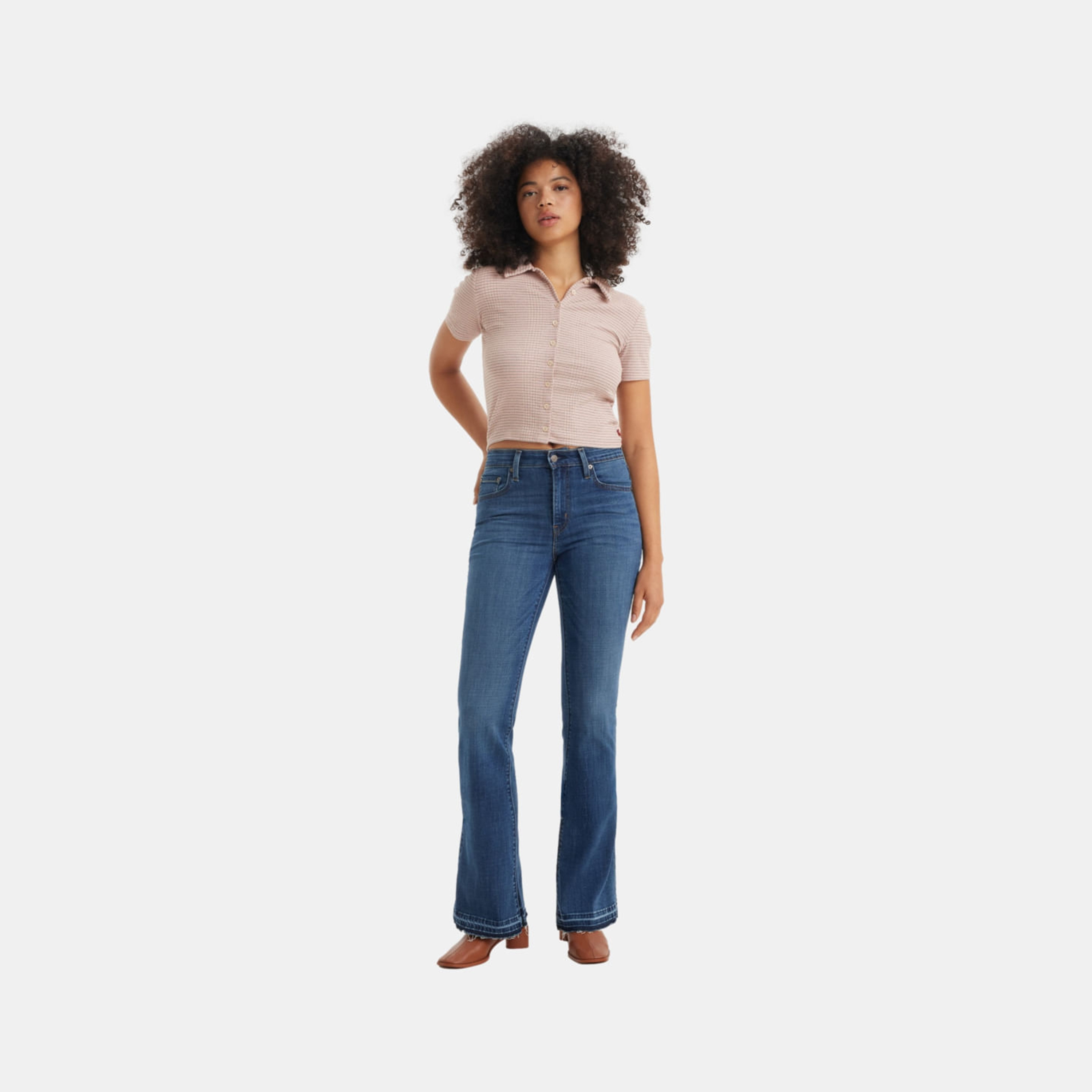 بنطلون جينز نسائي 726 بقصة ضيقة أزرق بخمسة جيوب، مقاس 32 من ليفايس-women-clothing-bottoms-jeans-image-2