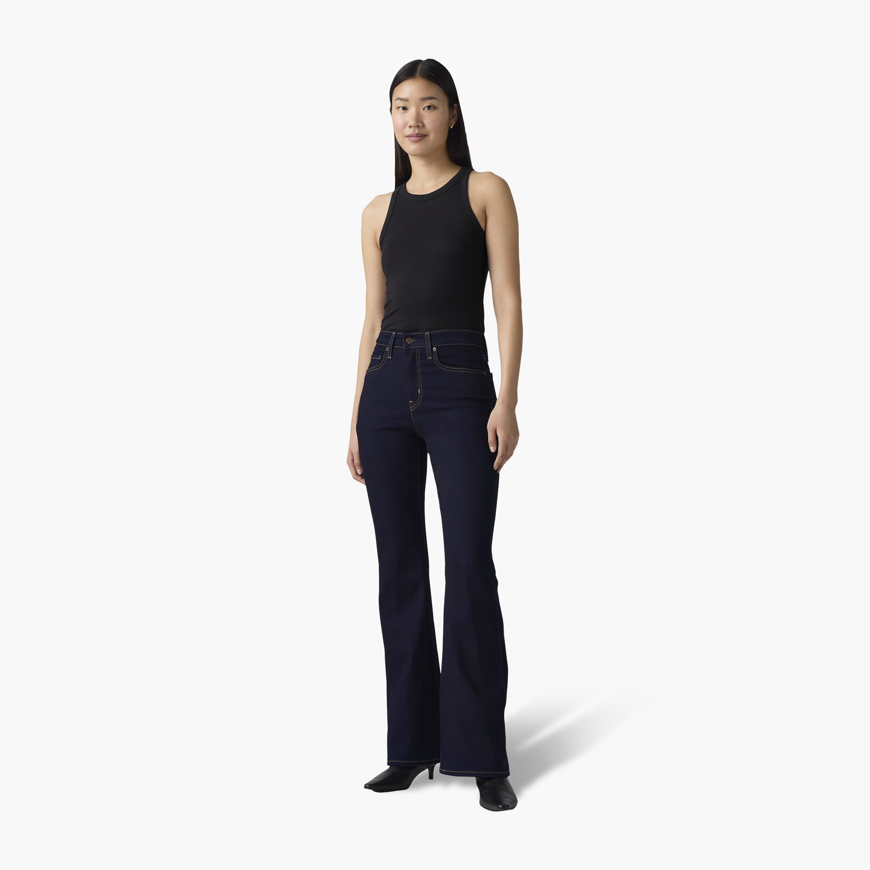 Levi's 726 Flare Fit Blue Plain Women's Jeans Inseam 30-women-clothing-bottoms-jeans-image-2