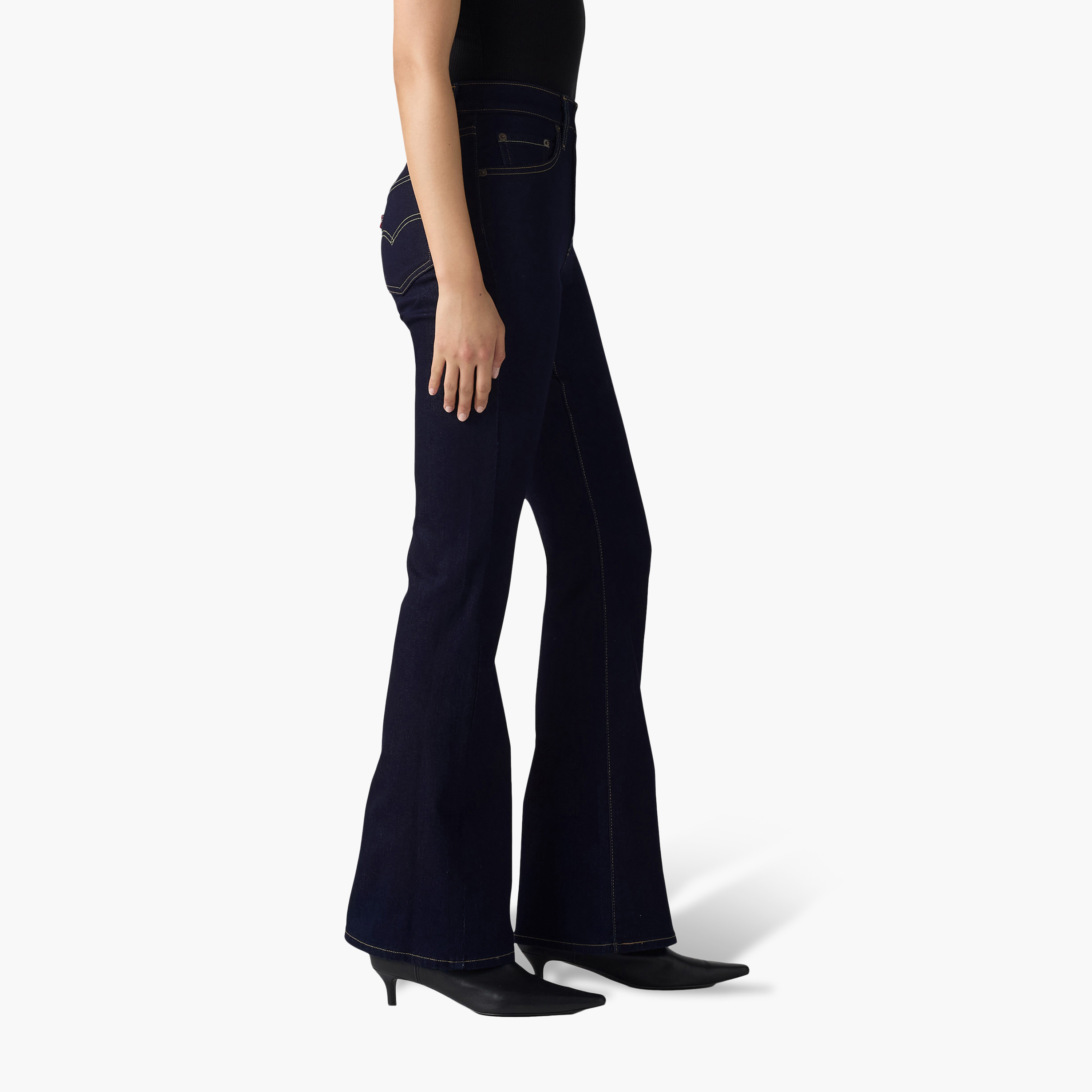 Levi's 726 Flare Fit Blue Plain Women's Jeans Inseam 30-women-clothing-bottoms-jeans-image-3